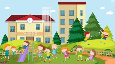 File tranh gốc in trần nhà File tranh mầm non lớp học trường học MN25 3D