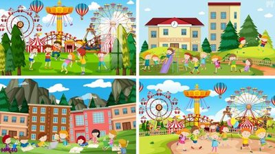 Download file gốc File tranh mầm non lớp học trường học MN40 (in mica) trang trí