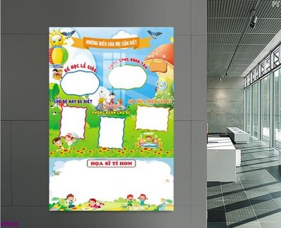 File tranh in trần 3D File tranh mầm non lớp học trường học MN63 (ảnh gốc)