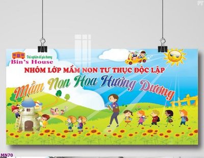 File ảnh File tranh mầm non lớp học trường học MN70 (gốc) in biển hiệu