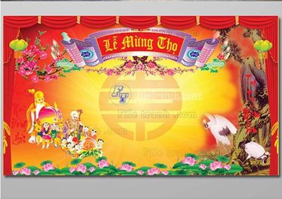 File in lụa file in banner phông mừng thọ MT308 (tân cổ điển) file in banner phông mừng thọ MT308