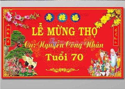 File in trần file in banner phông mừng thọ MT349 (file gốc) xuyên sáng