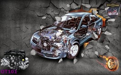 File PSD File tranh ô tô 3d OT101 (gốc) nhiều lớp (multi-layer)