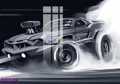 File ảnh File tranh ô tô 3d OT178 (gốc) cho trang trí nội thất