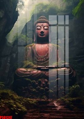 File gốc File tranh phật giáo 5D P5D1247 (in lụa) họa tiết 3D