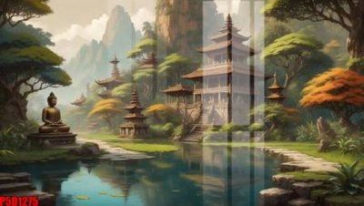 File in lụa File tranh phật giáo 5D P5D1275 (phong cảnh) File tranh phật giáo 5D P5D1275