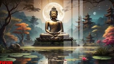 File in trần File tranh phật giáo 5D P5D1304 (bản gốc) mây trời