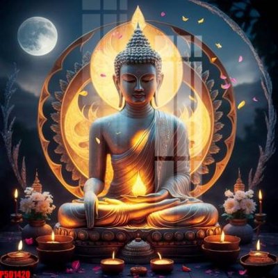 File tranh File tranh phật giáo 5D P5D1420 (bản gốc) in lụa dán tường