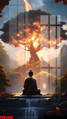 File gốc File tranh phật giáo 5D P5D1448 (in lụa) tranh phong thủy