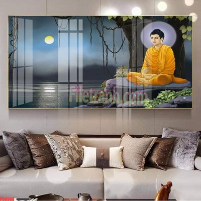 File gốc File tranh phật giáo 5D P5D386 (in tráng gương) hiện đại