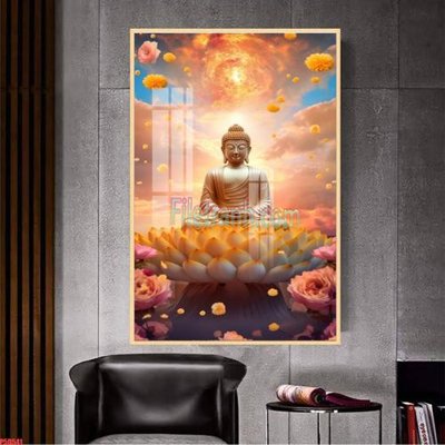 File in trần File tranh phật giáo 5D P5D541 (bản gốc) hoa văn