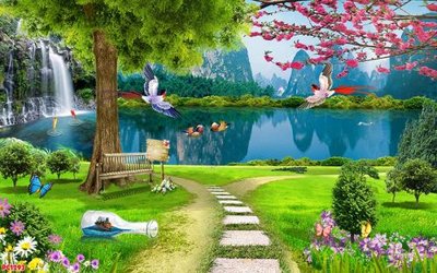 File gốc File tranh phong cảnh PC1293 (trang trí) phòng ngủ