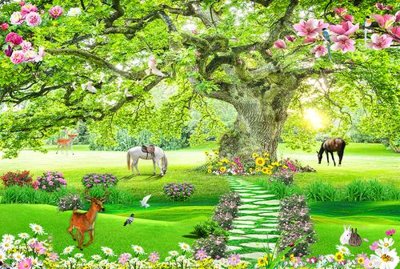 File PSD File tranh phong cảnh PC1370 (gốc) tách lớp chi tiết