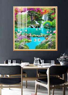 File tranh gốc in trần nhà File tranh phong cảnh thiên nhiên PC1485 3D