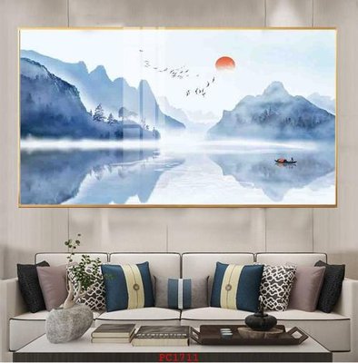 File gốc File tranh phong cảnh thiên nhiên PC1711 (in lụa) tranh thuận buồm