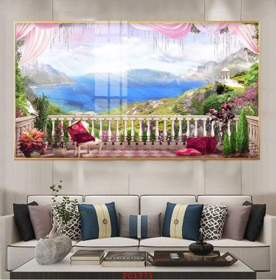 File gốc File tranh phong cảnh thiên nhiên PC1771 (in lụa) cao cấp