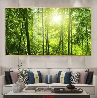 File gốc File tranh phong cảnh thiên nhiên PC2055 (in lụa) họa tiết 3D