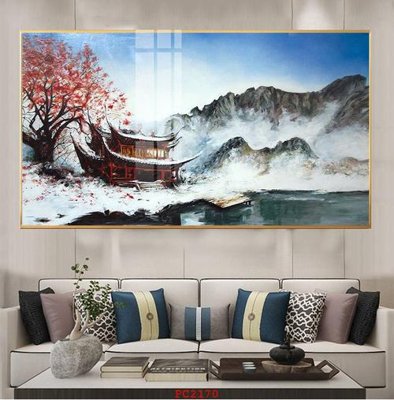 File gốc File tranh phong cảnh thiên nhiên PC2170 (in lụa) tranh phong thủy