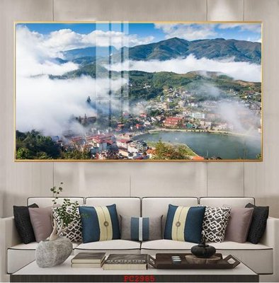 File gốc File tranh phong cảnh thiên nhiên PC2985 (in mica) làm bảng hiệu