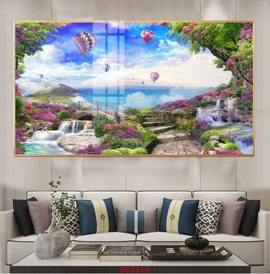 Download file gốc File tranh phong cảnh thiên nhiên PC3315 (in lụa) tranh 3D