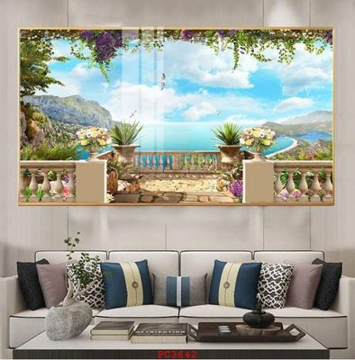 Hình ảnh file gốc in trần nhà File tranh phong cảnh thiên nhiên PC3642