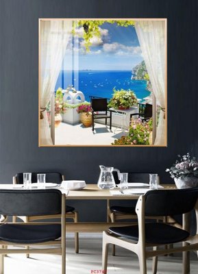 File tranh gốc in trần nhà File tranh phong cảnh thiên nhiên PC3747 3D