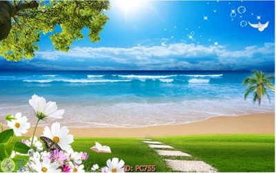 File tranh File gốc phong cảnh PC755 (bản gốc) in lụa 5D