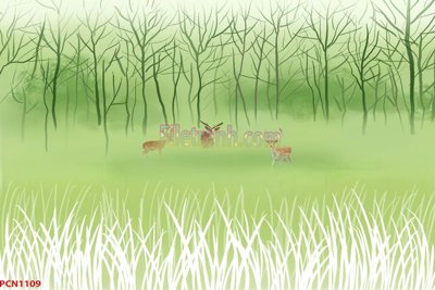 File in trần File tranh phong cảnh thiên nhiên PCN1109 (bản gốc 3D) sống động