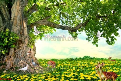 File gốc File tranh phong cảnh thiên nhiên PCN144 (cho in UV) siêu nét