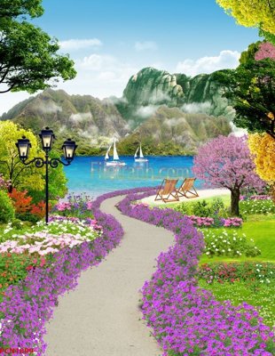 File tranh File tranh phong cảnh thiên nhiên PCN1899 (gốc) in trên kính