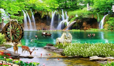 File gốc File tranh phong cảnh thiên nhiên PCN191 (in lụa) trang trí tường