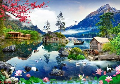 File in trần File tranh phong cảnh thiên nhiên PCN195 (bản gốc) mây trời