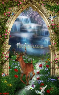 Tải file File tranh phong cảnh thiên nhiên PCN201 (gốc) chủ đề phong thủy