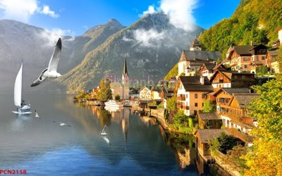 File gốc File tranh phong cảnh thiên nhiên PCN2158 (ảnh chi tiết) để in lụa