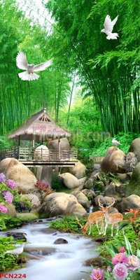 File tranh File tranh phong cảnh thiên nhiên PCN224 (bản gốc) in lụa 3D