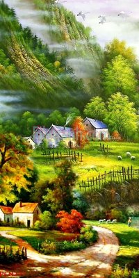 File gốc File tranh phong cảnh thiên nhiên PCN227 (phiên bản chuẩn) để in ấn