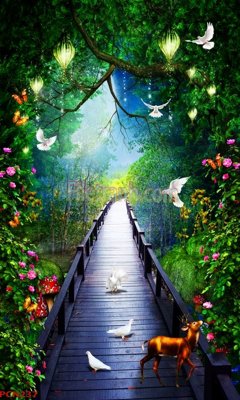 File gốc File tranh phong cảnh thiên nhiên PCN237 (in lụa) họa tiết 3D