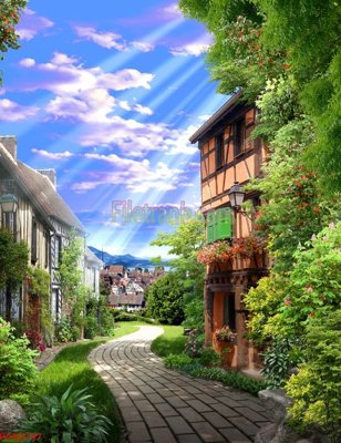 Tải file gốc in lụa File tranh phong cảnh thiên nhiên PCN2747 siêu nét