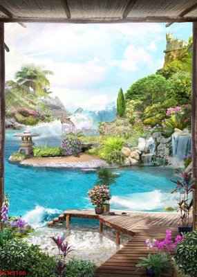 File gốc File tranh phong cảnh thiên nhiên PCN3166 (in lụa) tranh phong thủy