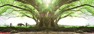 File tranh in trần 3D File tranh phong cảnh thiên nhiên PCN374 (ảnh gốc)