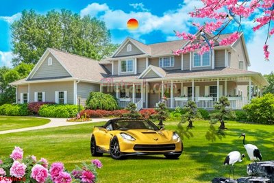 File in trần File tranh phong cảnh thiên nhiên PCN435 (file gốc) hoa văn 3D