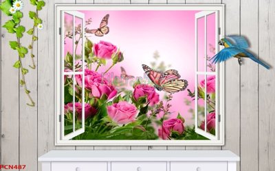 File PSD File tranh phong cảnh thiên nhiên PCN487 (chất lượng in ấn)