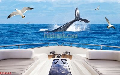 File PSD File tranh phong cảnh thiên nhiên PCN525 (gốc) cho in quảng cáo