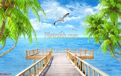 File gốc File tranh phong cảnh thiên nhiên PCN617 (ảnh chi tiết) để in lụa