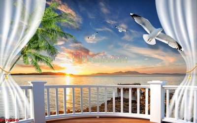 File gốc File tranh phong cảnh thiên nhiên PCN656 (in tráng gương) nghệ thuật