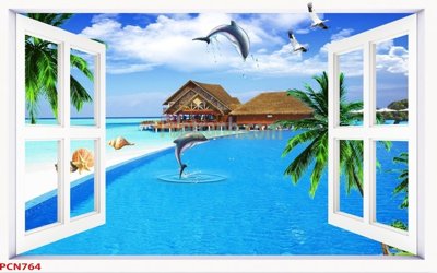 File gốc File tranh phong cảnh thiên nhiên PCN764 (thiết kế) độc quyền