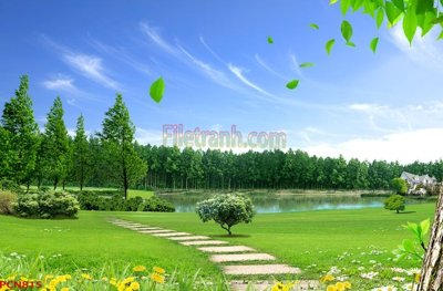 File PSD File tranh phong cảnh thiên nhiên PCN815 (gốc) cho designer