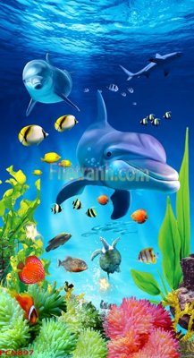 File tranh in trần 3D File tranh phong cảnh thiên nhiên PCN897 (ảnh gốc)