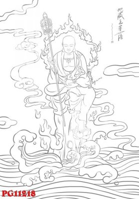 File tranh in trần 3D File tranh phật giáo PG11218 (ảnh gốc)
