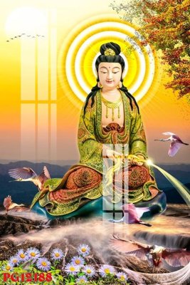 File gốc File tranh phật giáo PG12188 (in lụa) họa tiết 3D